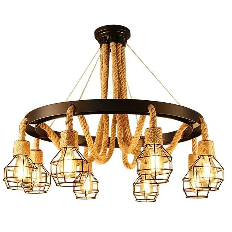 Iron Rope Black Industrial Chandelier - Clowas