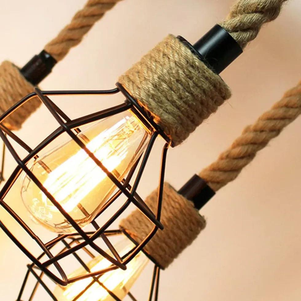 Iron Rope Black Industrial Chandelier - Clowas