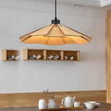 Iron Umbrella Dining Room Wooden Pendant Light - Clowas
