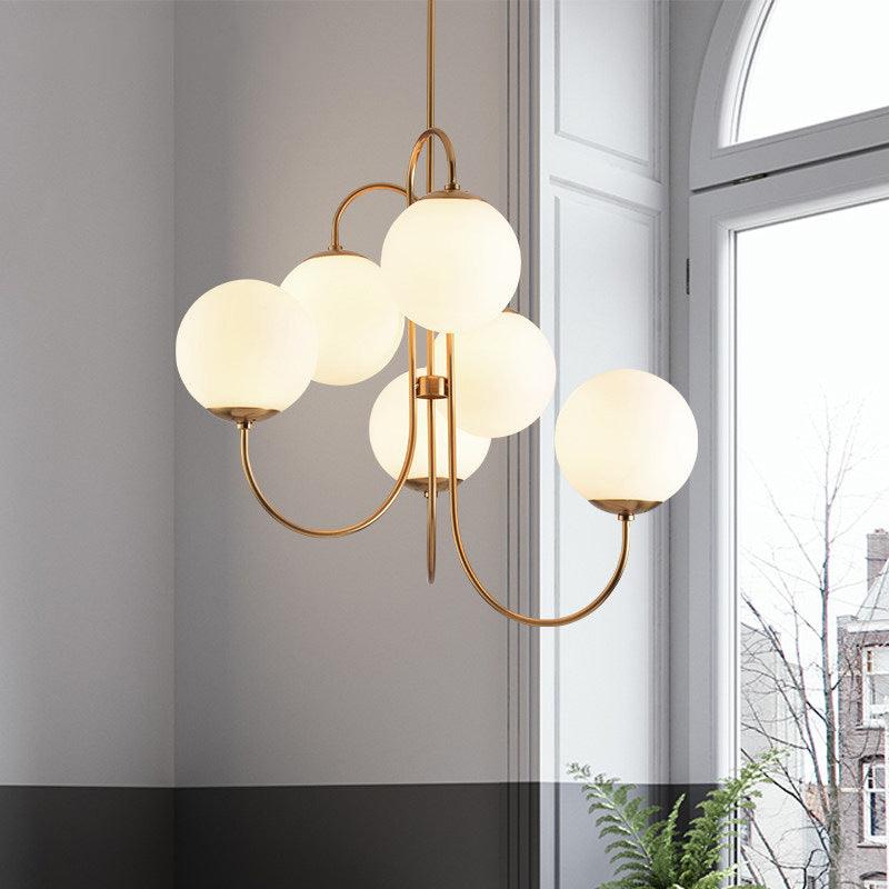 Nordic Milk White Glass Bubble Chandelier