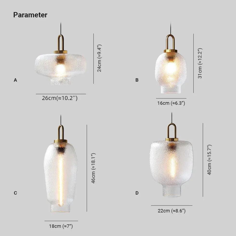 Irregular Shaped Clear Glass Vintage Pendant Light - Clowas