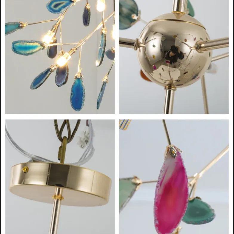 Blue Bedroom with Agate Decor Modern Chandelier - Clowas