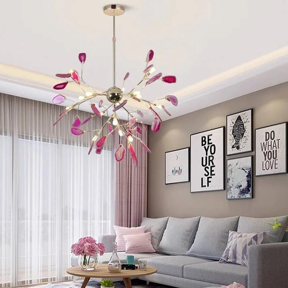 Pink Petal Design Bedroom Pendant Light - Clowas