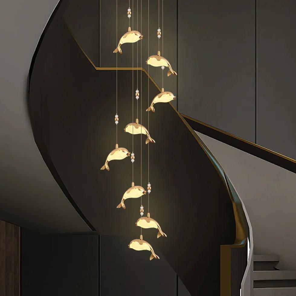 Dolphin Design Modern Minimalist Bedroom Pendant Light - Clowas