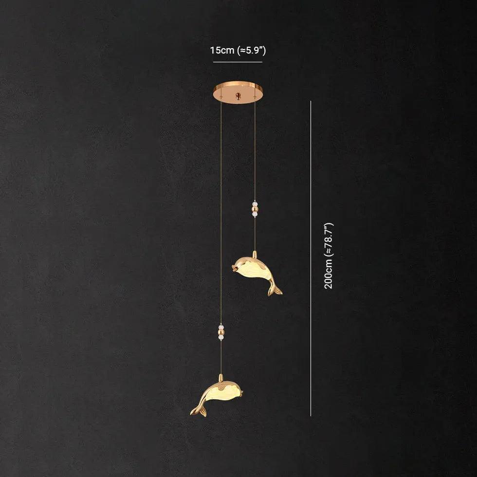 Dolphin Design Modern Minimalist Bedroom Pendant Light - Clowas