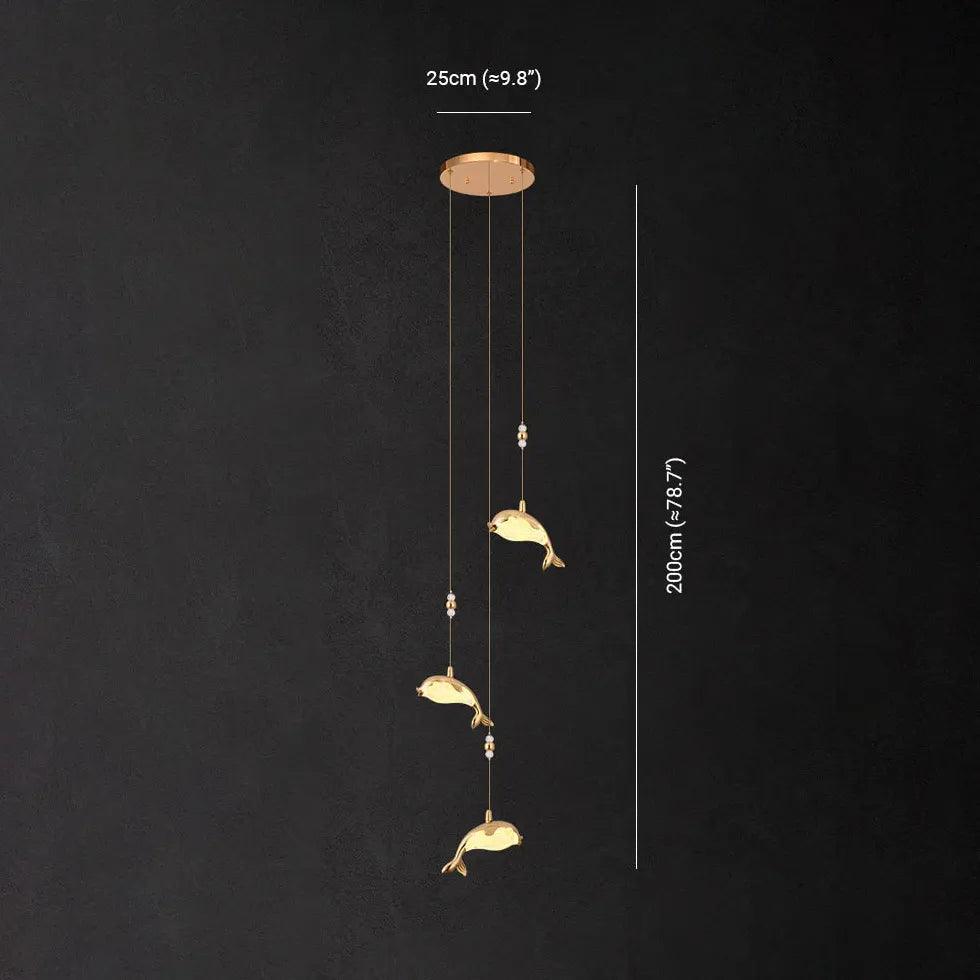 Dolphin Design Modern Minimalist Bedroom Pendant Light - Clowas
