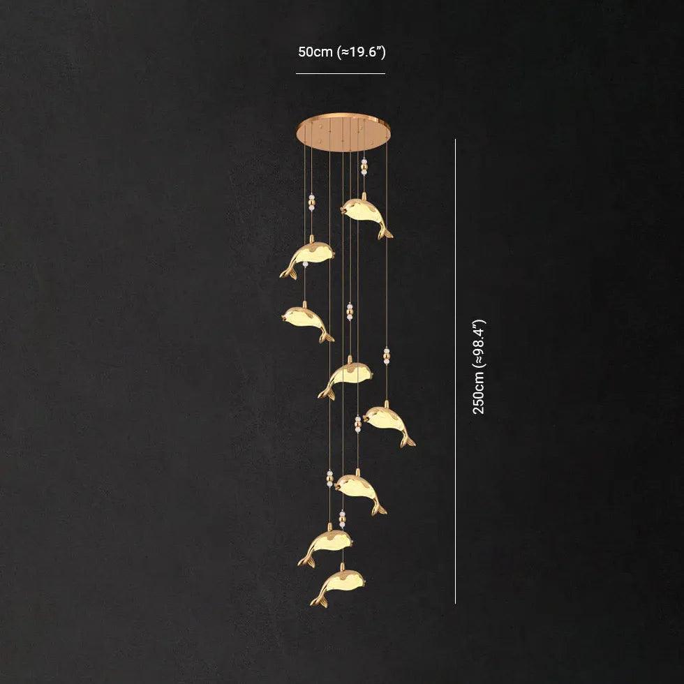 Dolphin Design Modern Minimalist Bedroom Pendant Light - Clowas