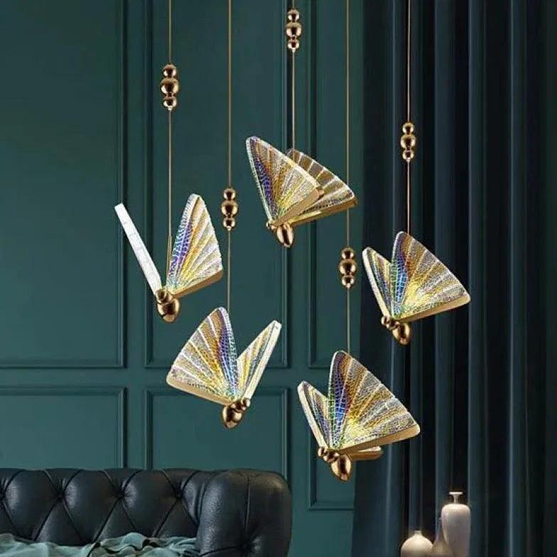 Butterfly Shaped Acrylic LED Bedroom Pendant Light - Clowas