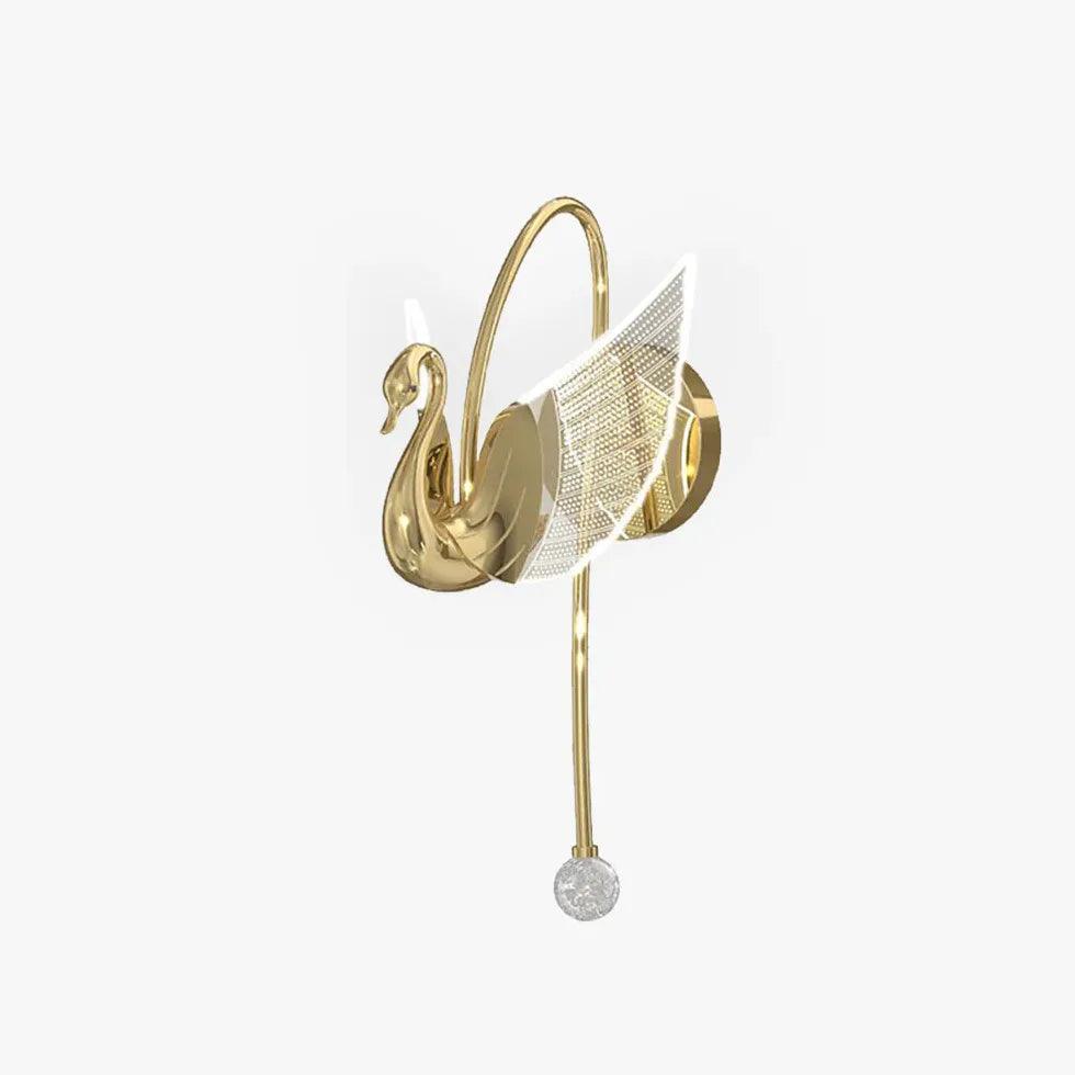 Swan Modern Gold Plug in Wall Lights - Clowas