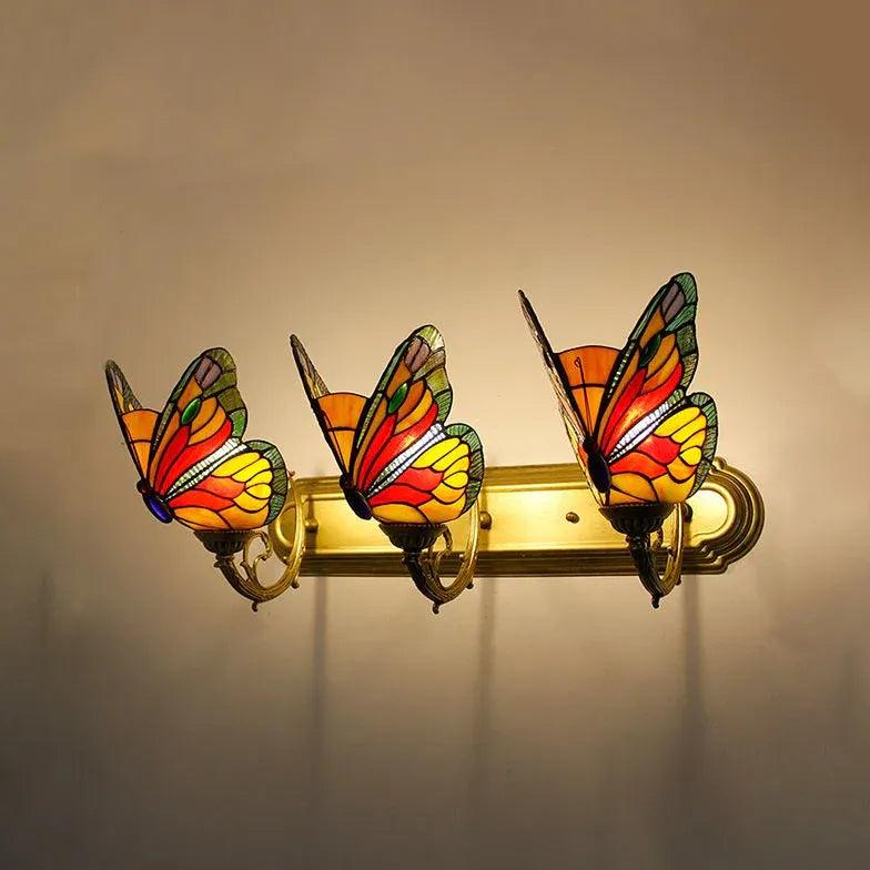 Tiffany Wall Sconce Butterfly Glass - Clowas