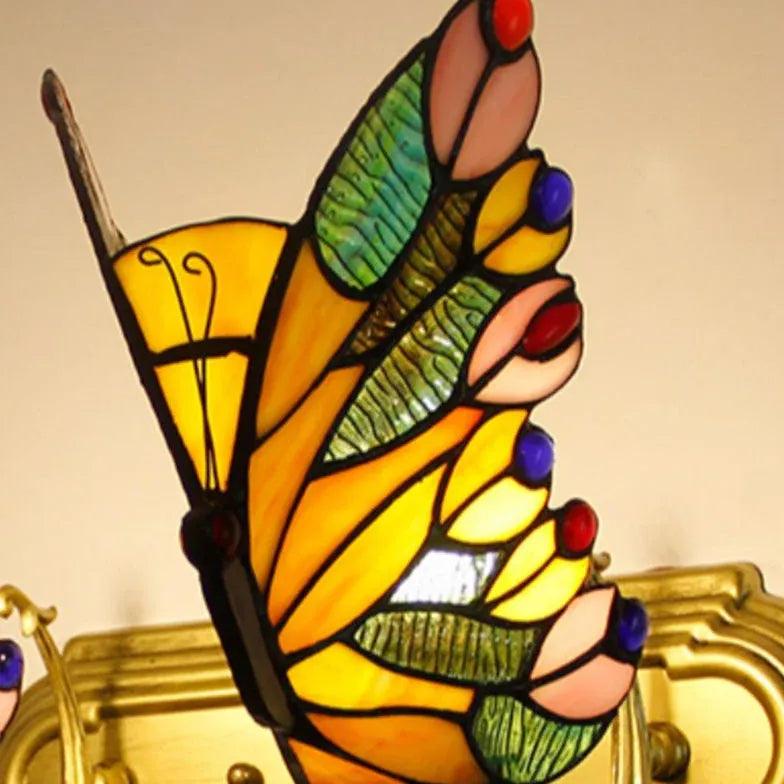 Tiffany Wall Sconce Butterfly Glass - Clowas