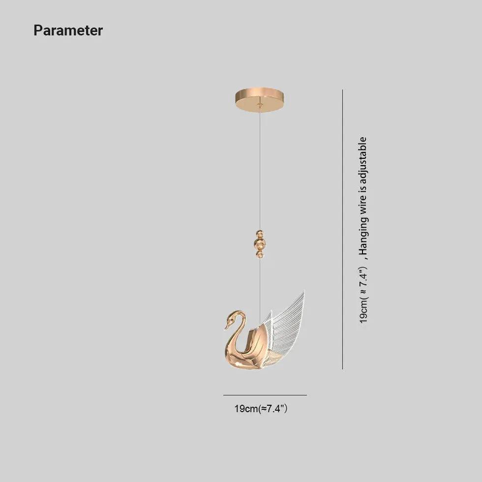 Swan Shape Modern Minimalist Bedroom Pendant Light - Clowas