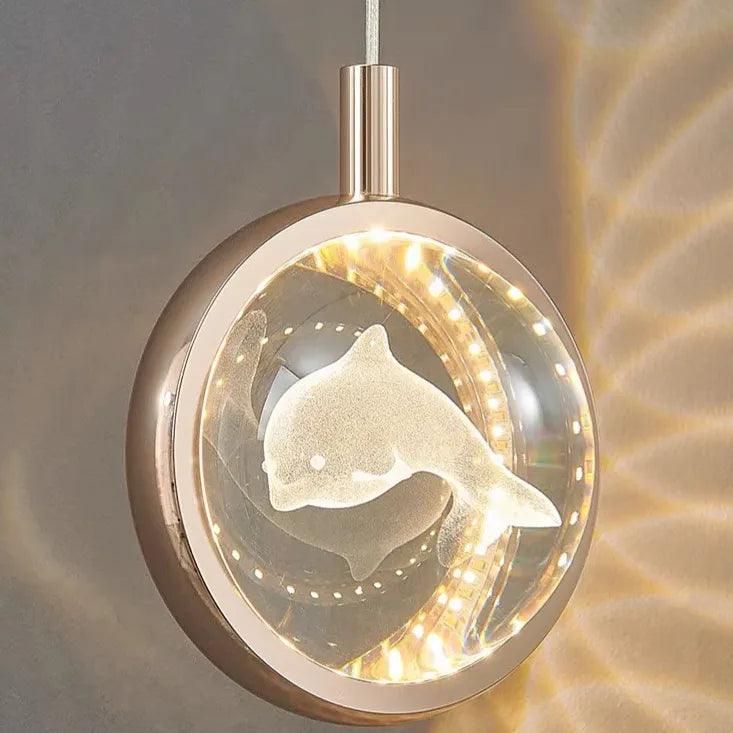 Circular Mirror Art Bedroom Gold Pendant Light - Clowas