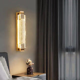 Rectangle Bubble Glass Gold Wall Lights - Clowas