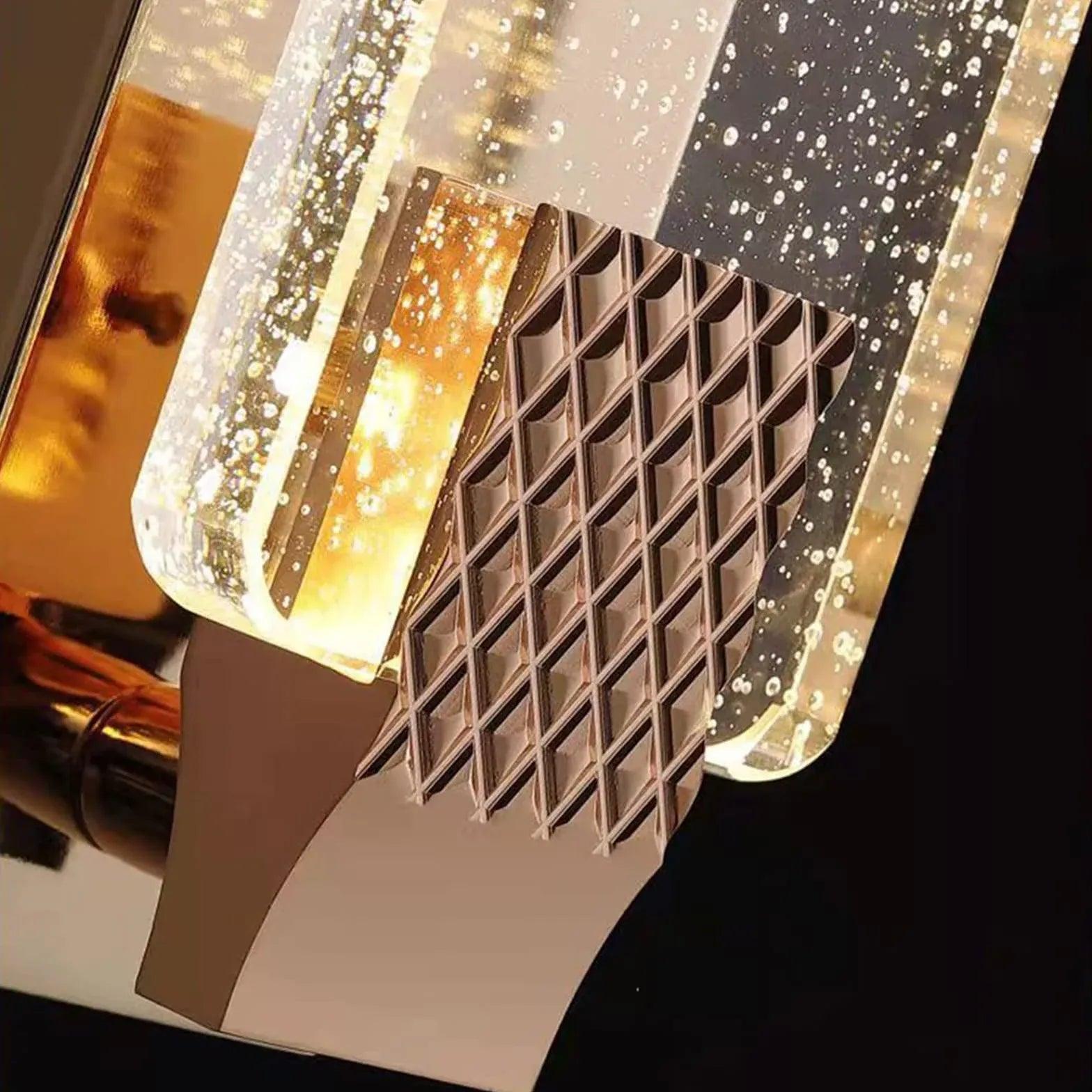 Rectangle Bubble Glass Gold Wall Lights - Clowas