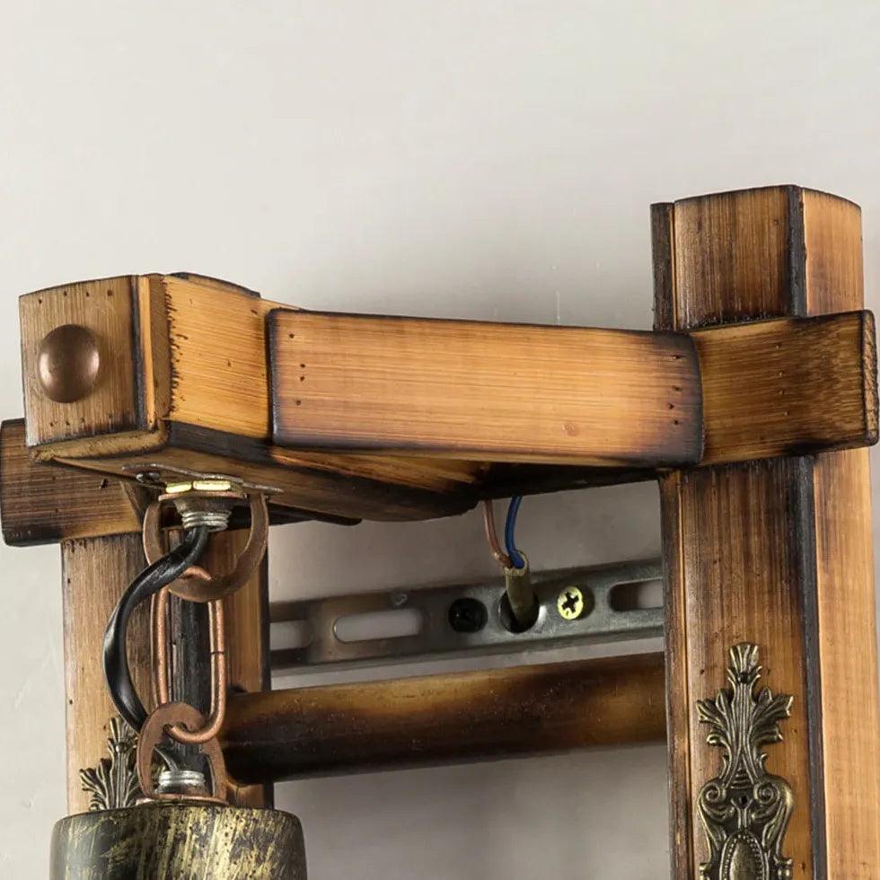 kerosene Wooden Vintage Wall Lights - Clowas