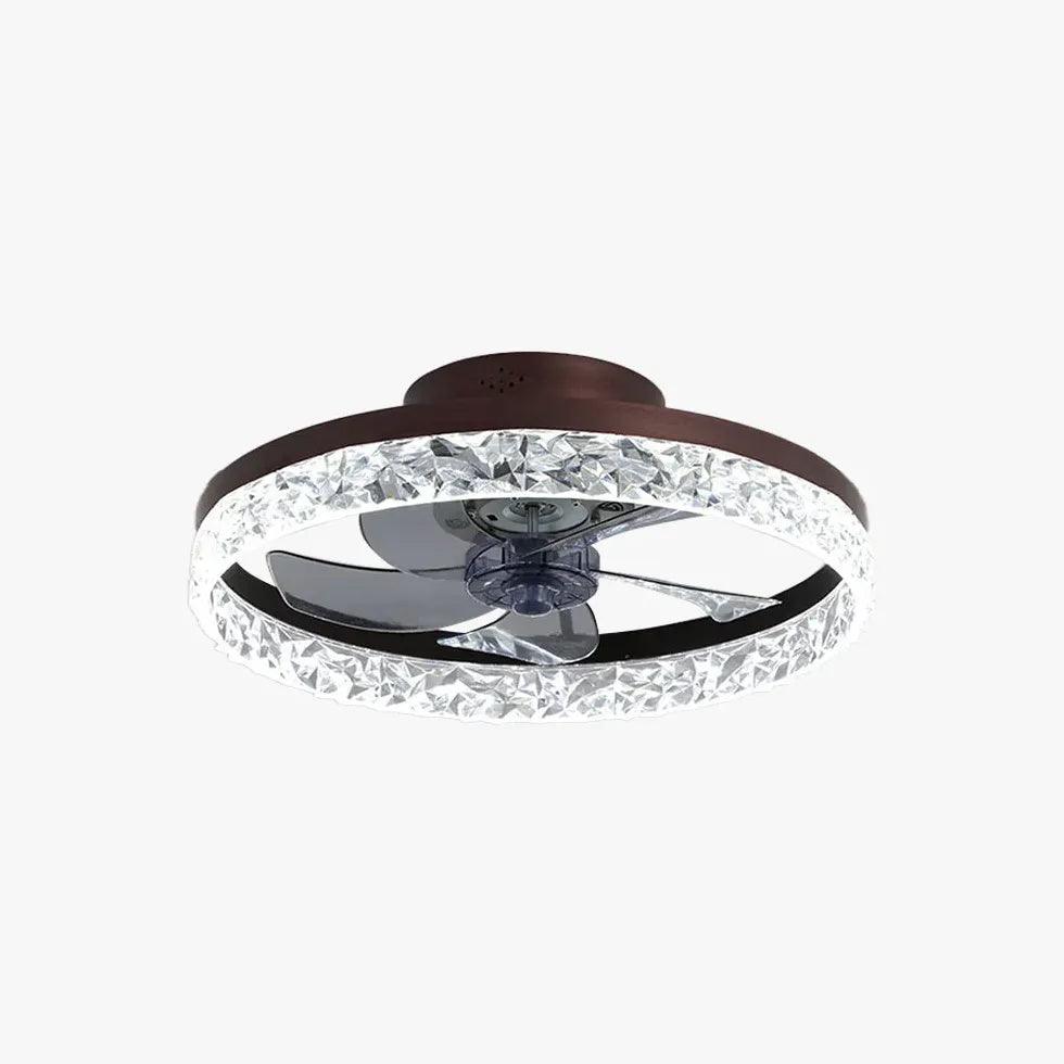 Black Round Ceiling Fan Pendant Light - Clowas