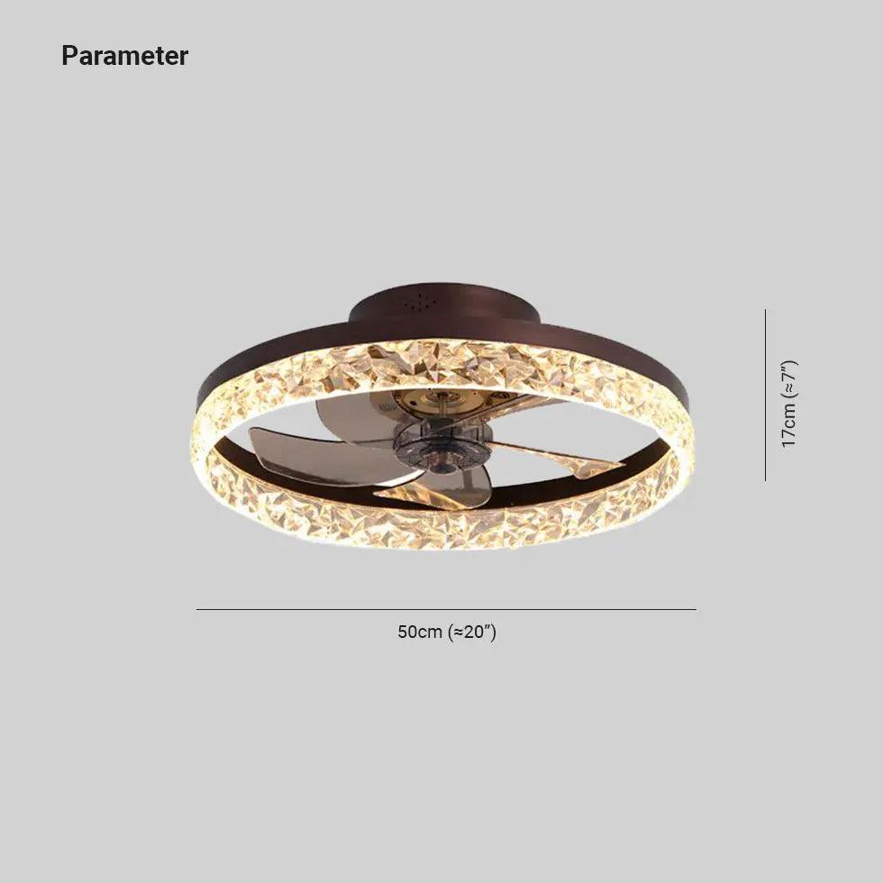 Black Round Ceiling Fan Pendant Light - Clowas