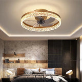 Black Round Ceiling Fan Pendant Light - Clowas