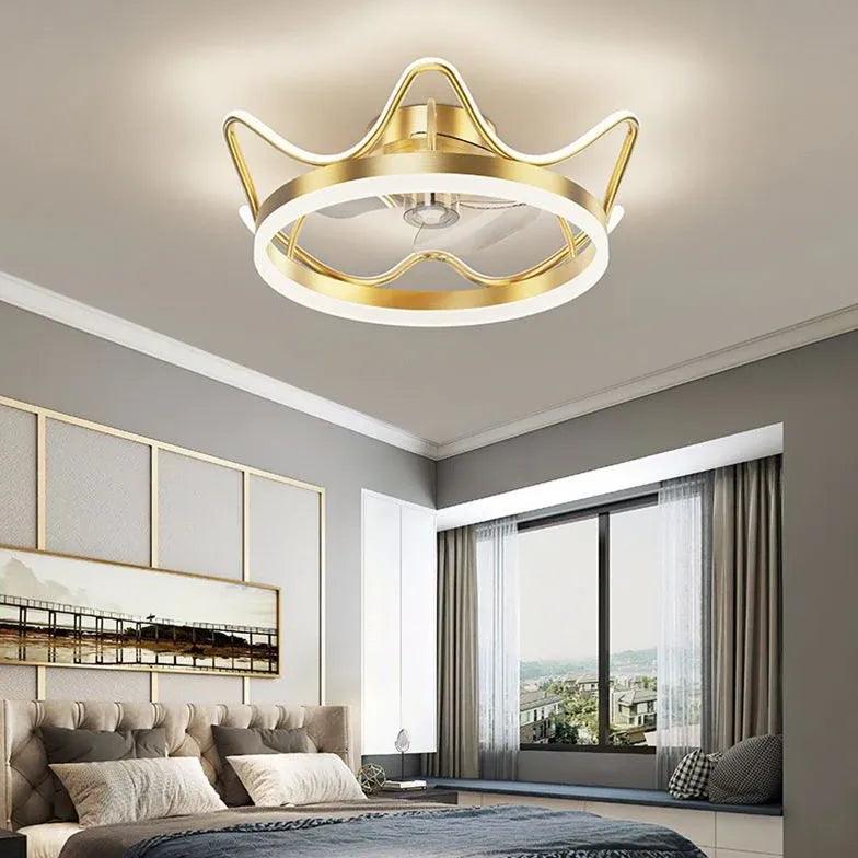 Gold Ceiling Fan for Bedroom Pendant Light - Clowas