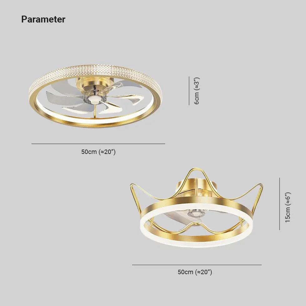 Gold Ceiling Fan for Bedroom Pendant Light - Clowas