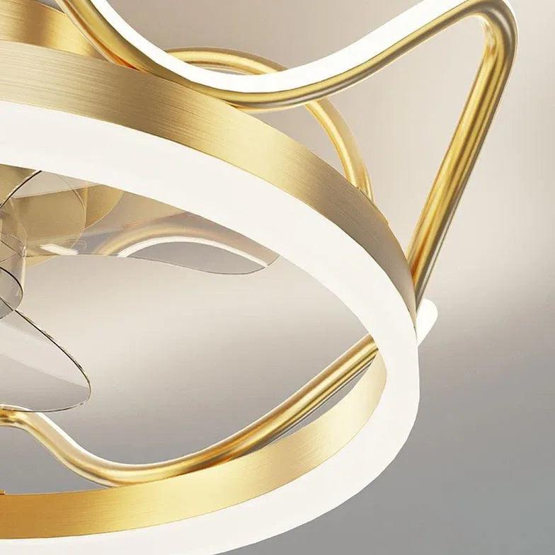 Gold Ceiling Fan for Bedroom Pendant Light - Clowas