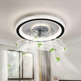 Simple Round Black Ceiling Light with Fan