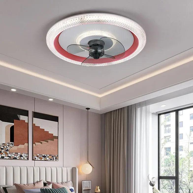 Blue Ceiling Fan for Bedroom Pendant Light - Clowas