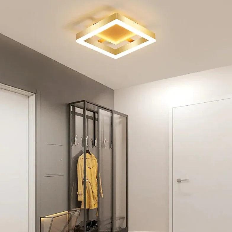 Golden Circular LED Hallway Ceiling Light - Clowas