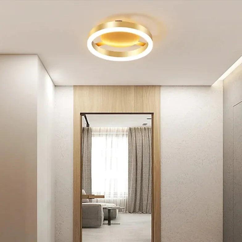 Golden Circular LED Hallway Ceiling Light - Clowas