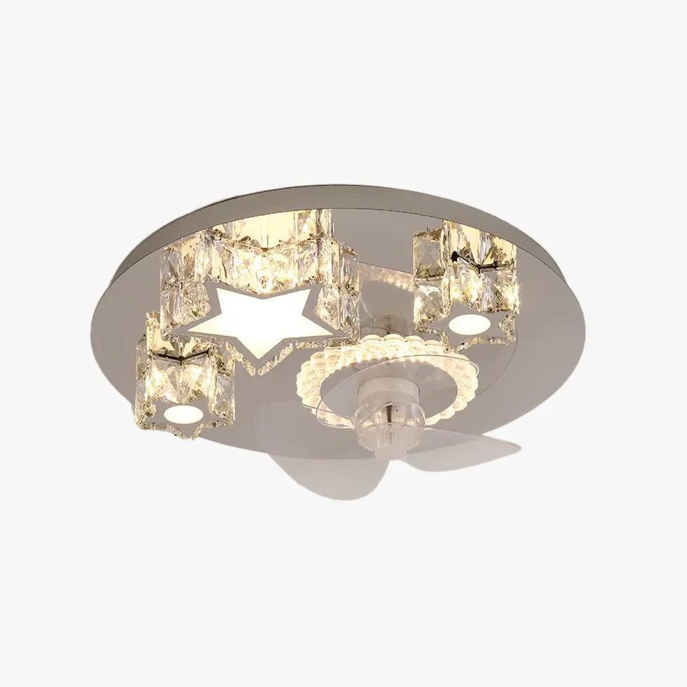 Round Ceiling Fan for Bedroom Pendant Light - Clowas