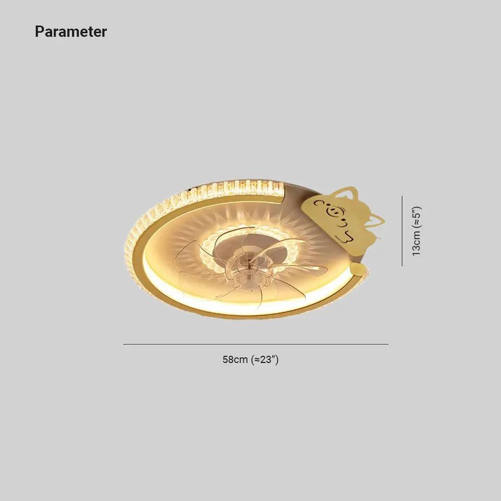 Round Ceiling Fan for Bedroom Pendant Light - Clowas