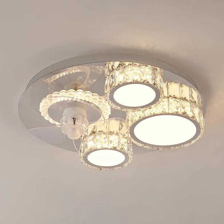 Round Ceiling Fan for Bedroom Pendant Light - Clowas