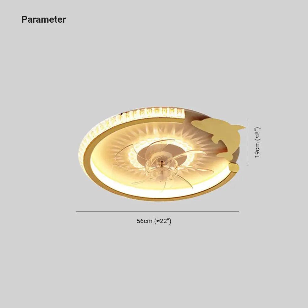 Round Ceiling Fan for Bedroom Pendant Light - Clowas