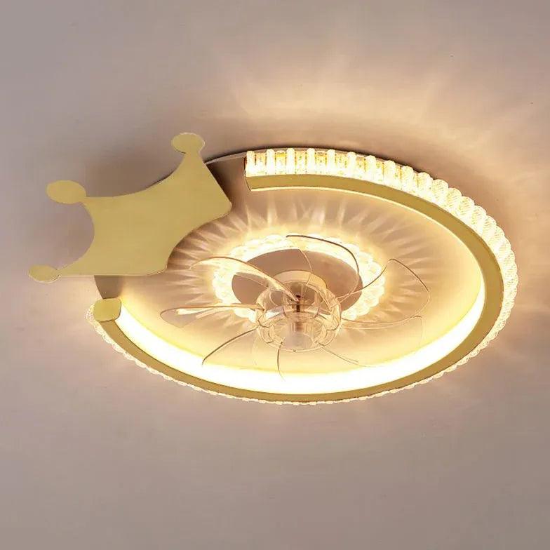 Round Ceiling Fan for Bedroom Pendant Light - Clowas