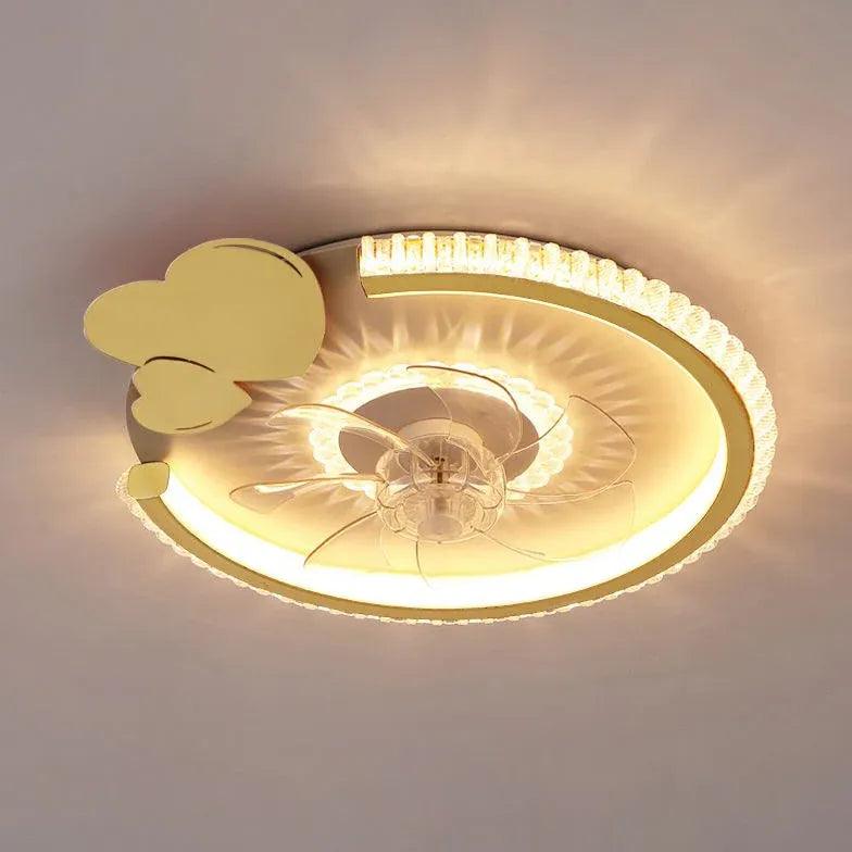 Round Ceiling Fan for Bedroom Pendant Light - Clowas