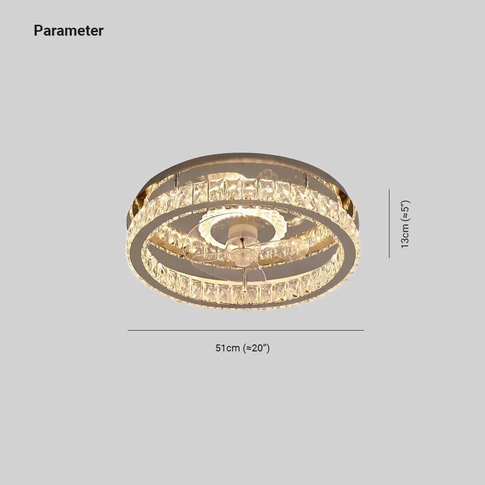 Round Ceiling Fan for Bedroom Pendant Light - Clowas