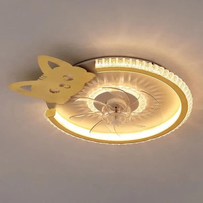 Round Ceiling Fan for Bedroom Pendant Light - Clowas