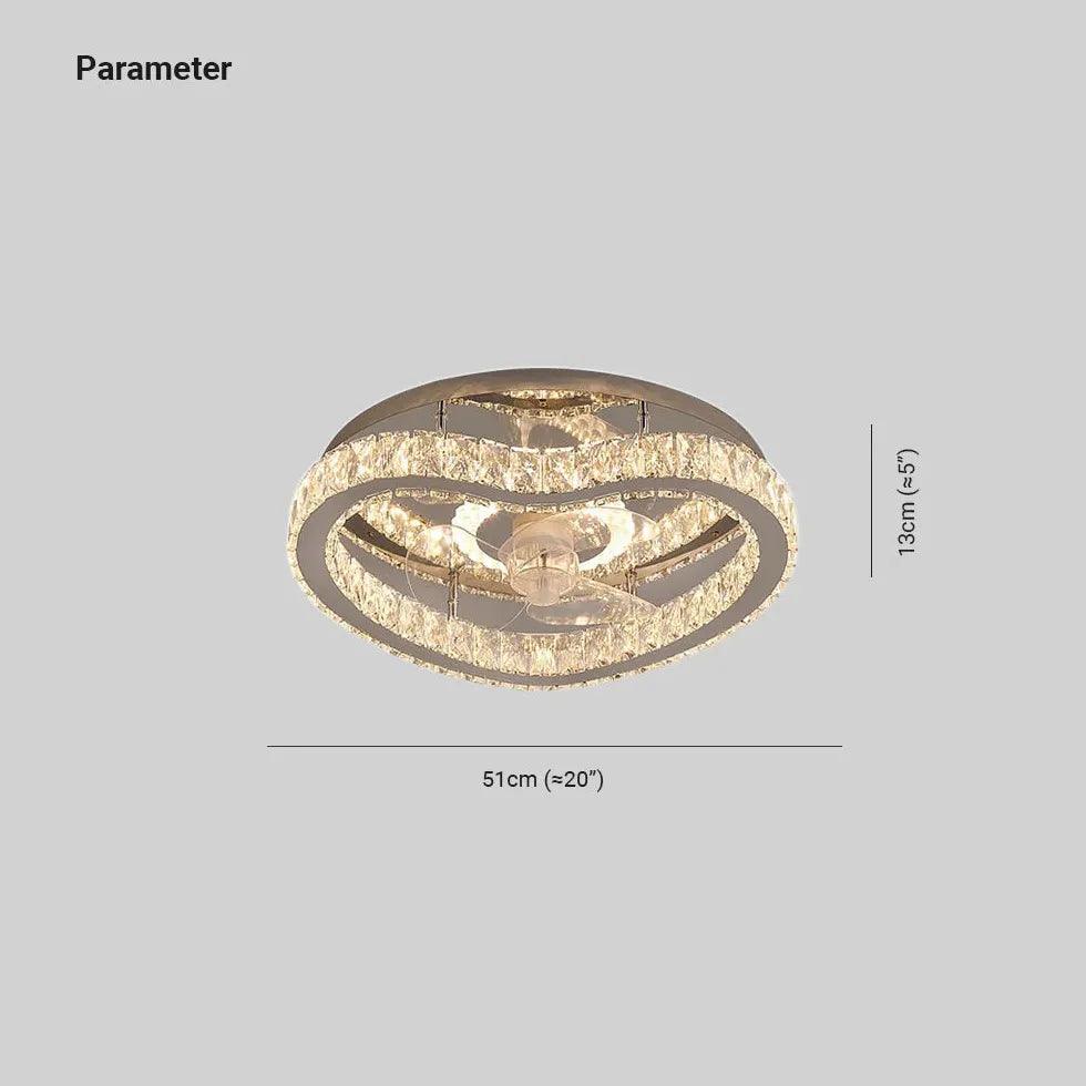 Round Ceiling Fan for Bedroom Pendant Light - Clowas