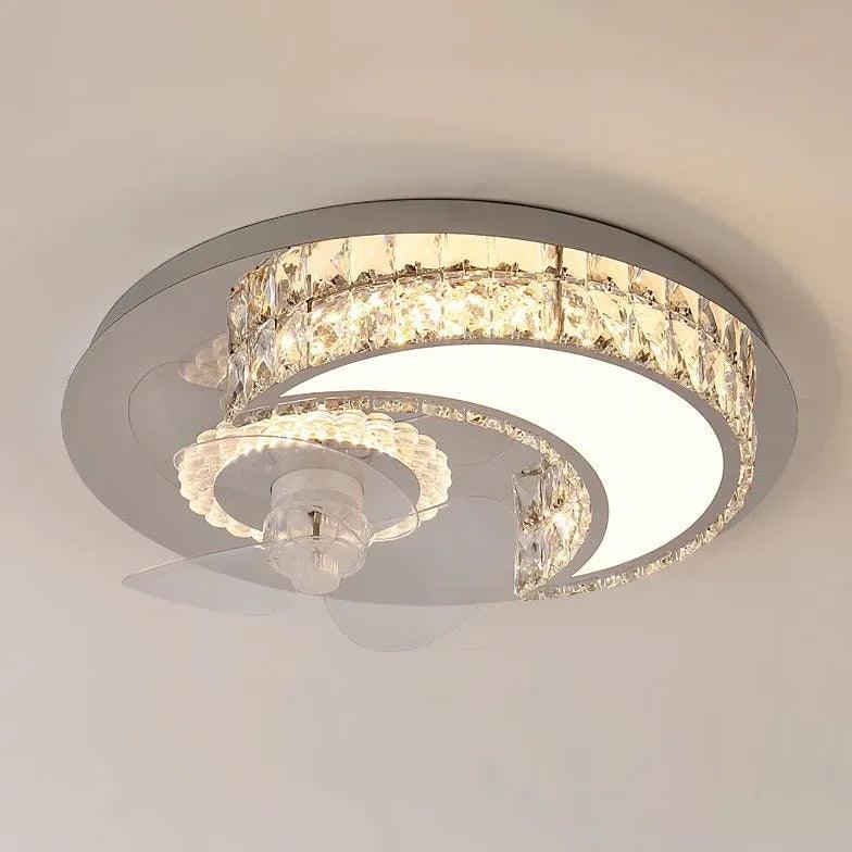 Round Ceiling Fan for Bedroom Pendant Light - Clowas