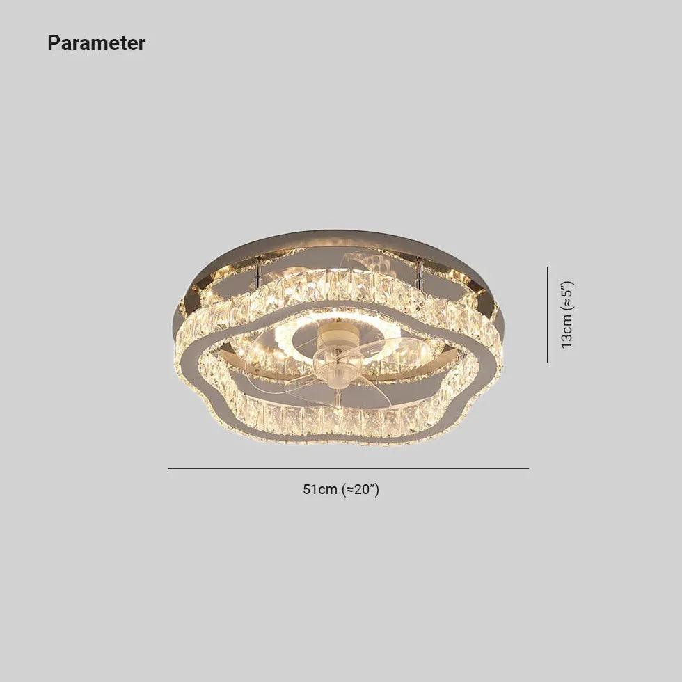 Round Ceiling Fan for Bedroom Pendant Light - Clowas