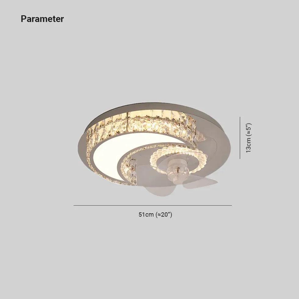 Round Ceiling Fan for Bedroom Pendant Light - Clowas