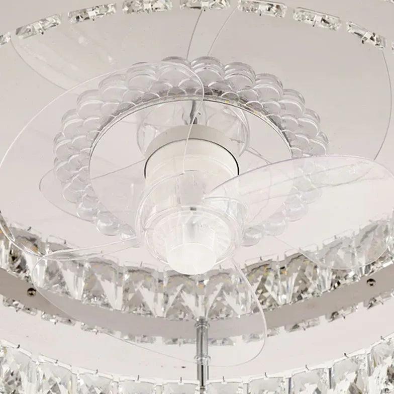 Round Ceiling Fan for Bedroom Pendant Light - Clowas