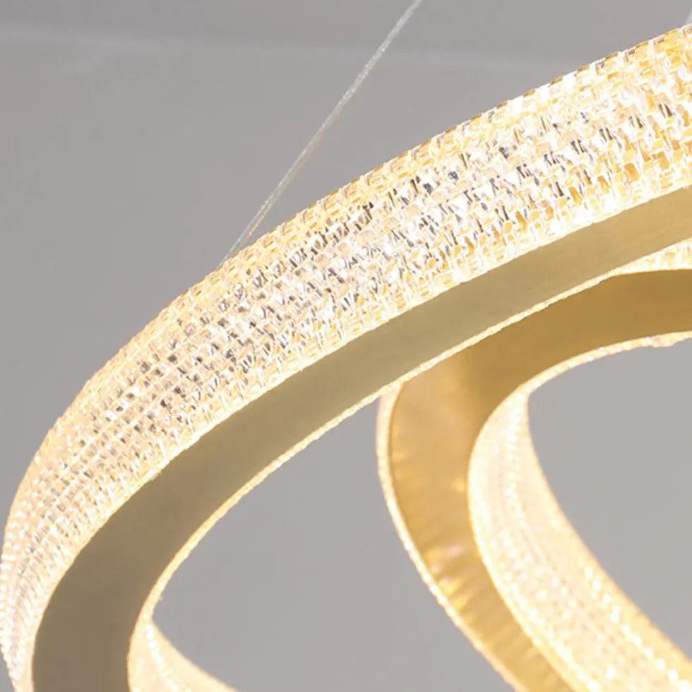 Crystal Gold Ring Modern Pendant Light - Clowas