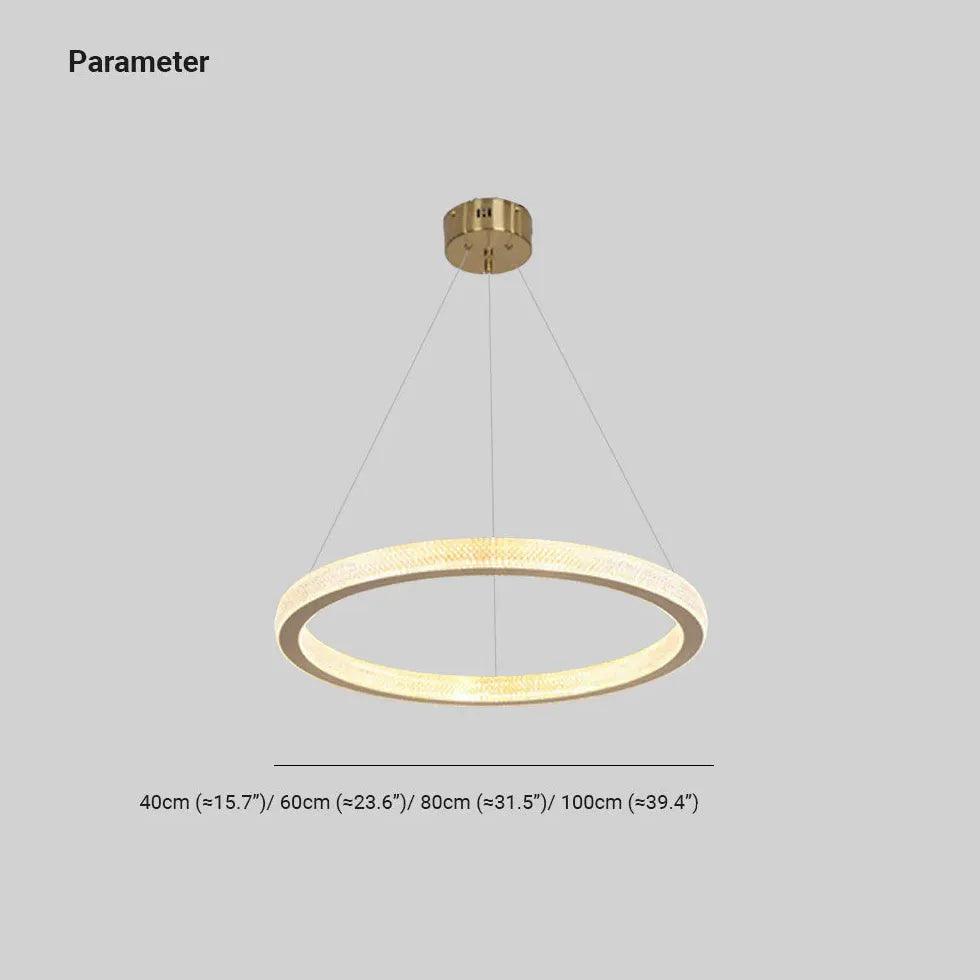 Crystal Gold Ring Modern Pendant Light - Clowas