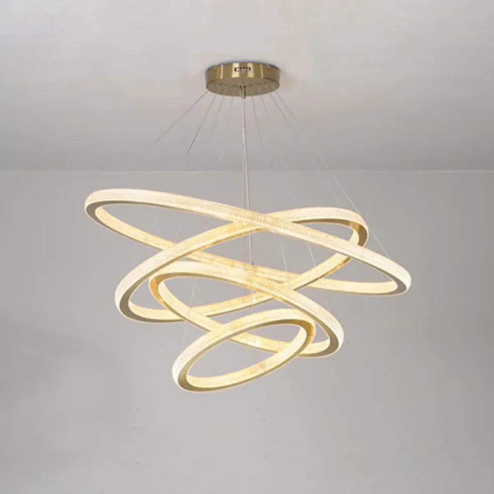 Crystal Gold Ring Modern Pendant Light - Clowas