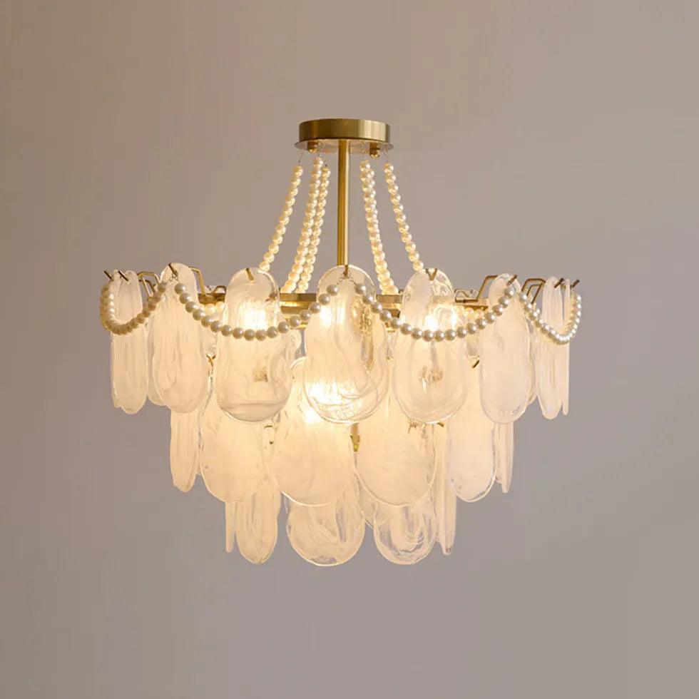 White Glass Elegant Vintage Multi-Light Chandelier - Clowas