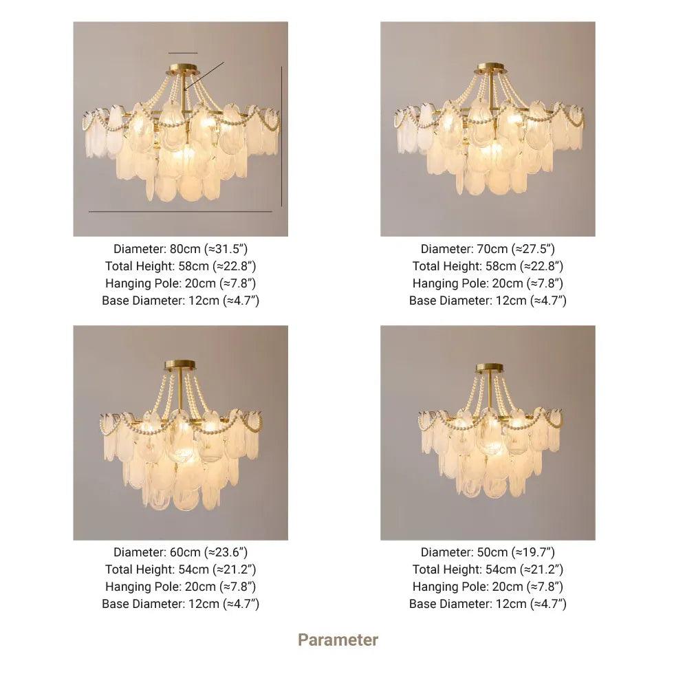White Glass Elegant Vintage Multi-Light Chandelier - Clowas