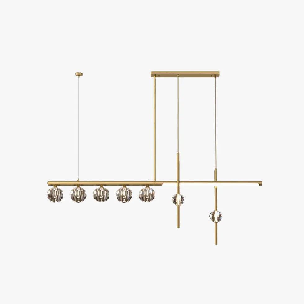 Multi-Head Crystal Linear Modern Pendant Light - Clowas