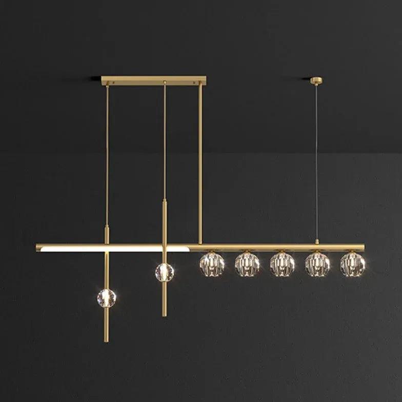 Multi-Head Crystal Linear Modern Pendant Light - Clowas